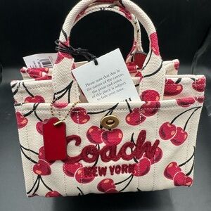 Coach Cherry Print Canvas Bag